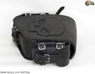 LEATHER SADDLEBAG S494 SKULL H-D SOFTAIL