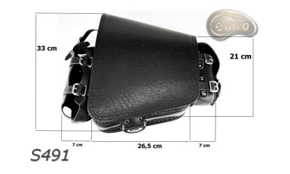 LEATHER SADDLEBAG S494 SKULL H-D SOFTAIL