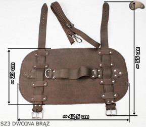 Szelki SZ3 brązowa dwoina/ pasek na koc, karimatę, śpiwór, kurtkę, na rower/motocykl