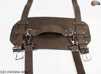 Szelki SZ4 dwoina brązowa / pasek na koc, karimatę, śpiwór, kurtkę, na rower/motocykl