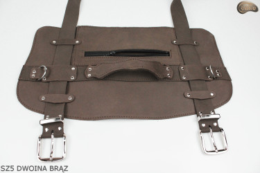 Szelki SZ5 dwoina brązowa / pasek na koc, karimatę, śpiwór, kurtkę, na rower/motocykl