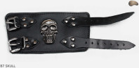 Bracelet en cuir B7 skull goth rock metal punk