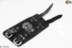 Bracelet en cuir B7 skull goth rock metal punk
