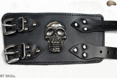 Bracelet en cuir B7 skull goth rock metal punk