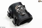 Bracelet en cuir B7 skull goth rock metal punk