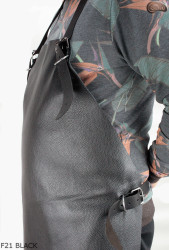 Leather protective apron F21 BLACK/butcher/welding/chef/barbecue/locksmith