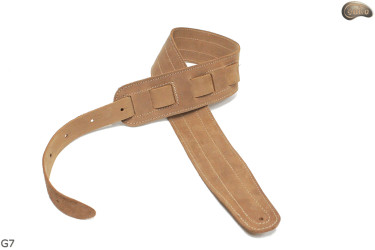 Sangle pour guitare électrique/basse G7 en cuir naturel