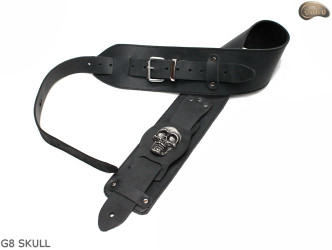 G8 SKULL electric/bass guitar strap, genuine leather