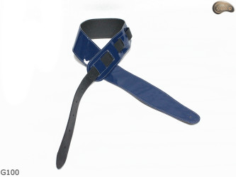 G100 BLUE electric/bass guitar strap, genuine leather, reversible