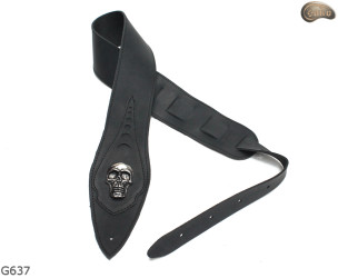 G637 SKULL electric/bass guitar strap, genuine leather