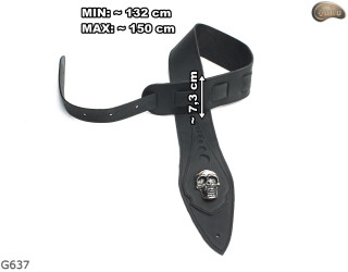 G637 SKULL electric/bass guitar strap, genuine leather