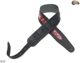 Pas do gitary elektrycznej/ basowej G10 skóra naturalna, dwustronny