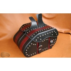 LEATHER SADDLEBAGS S07 RED