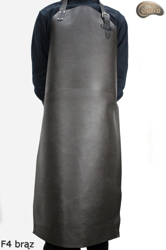 Skórzany fartuch ochronny F4 BRĄZ / rzeźniczy/spawalniczy/ kucharski/ grillowy/ ślusarski F4