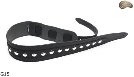 Pas do gitary elektrycznej/ basowej G15 z nitami dwustronny skóra naturalna