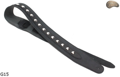 Pas do gitary elektrycznej/ basowej G15 z nitami dwustronny skóra naturalna