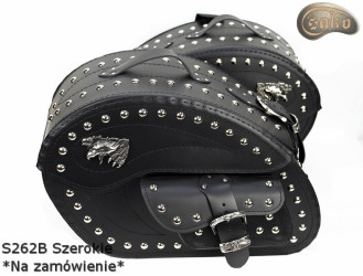 LEATHER SADDLEBAGS S262B WIDE *TO ORDER*