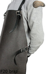 Skórzany fartuch ochronny F20 BRĄZ / rzeźniczy/spawalniczy/ kucharski/ grillowy/ ślusarski