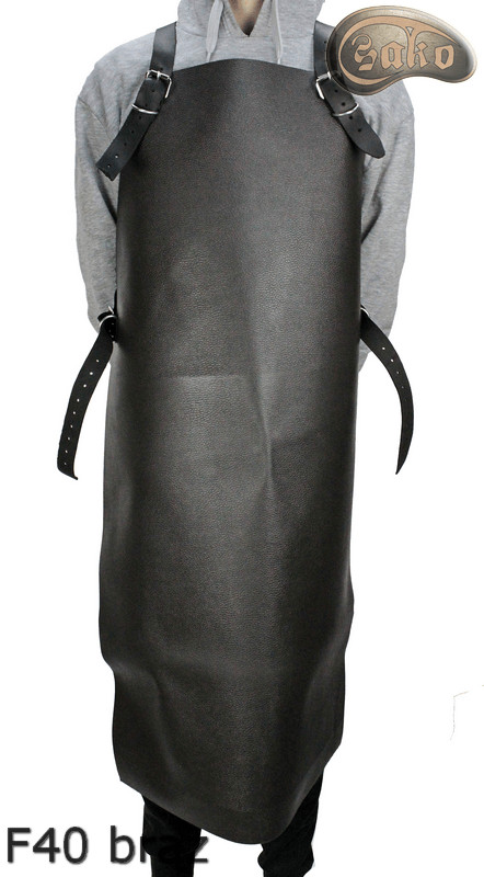 Skórzany fartuch ochronny F40 brąz bezuciskowy rzeźniczy/spawalniczy/ kucharski/ grillowy/ ślusarski