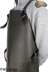 Tablier de protection en cuir F40 brown sans pression boucher/soudure/chef/barbecue/serrurier