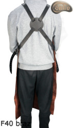 Tablier de protection en cuir F40 brown sans pression boucher/soudure/chef/barbecue/serrurier