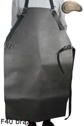 Tablier de protection en cuir F40 brown sans pression boucher/soudure/chef/barbecue/serrurier