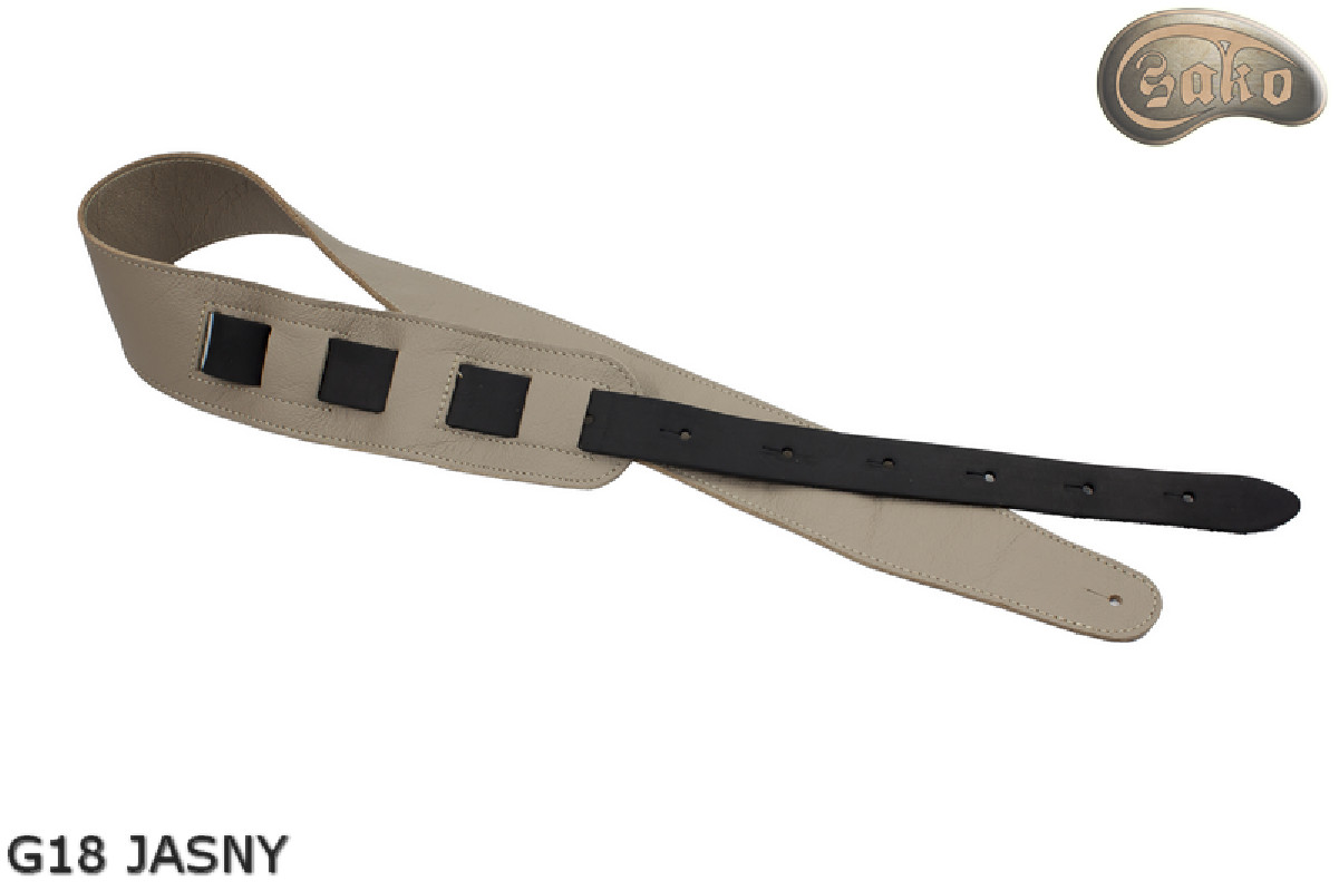 G18 Electric/Bass Guitar Strap – Light Beige/Ecru – Reversible – Genuine Leather