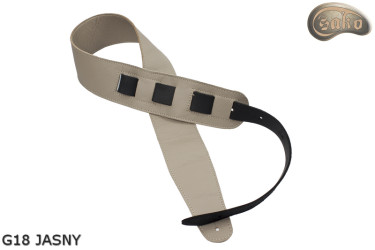 Courroie pour guitare électrique/basse G18 – Beige clair/Écru – Réversible – Cuir véritable