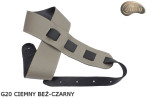 Pas do gitary elektrycznej/ basowej G21 ciemny beż czarny dwustronny skóra naturalna
