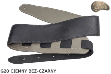 G21 Elektromos Gitár/Basszusgitár Pánt, Sötét Bézs, Fekete, Kétoldalas, Valódi Bőr