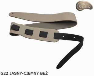 G22 Reversible Genuine Leather Electric/Bass Guitar Strap (Dark & ​​Light Beige)