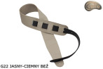 G22 Reversible Genuine Leather Electric/Bass Guitar Strap (Dark & ​​Light Beige)