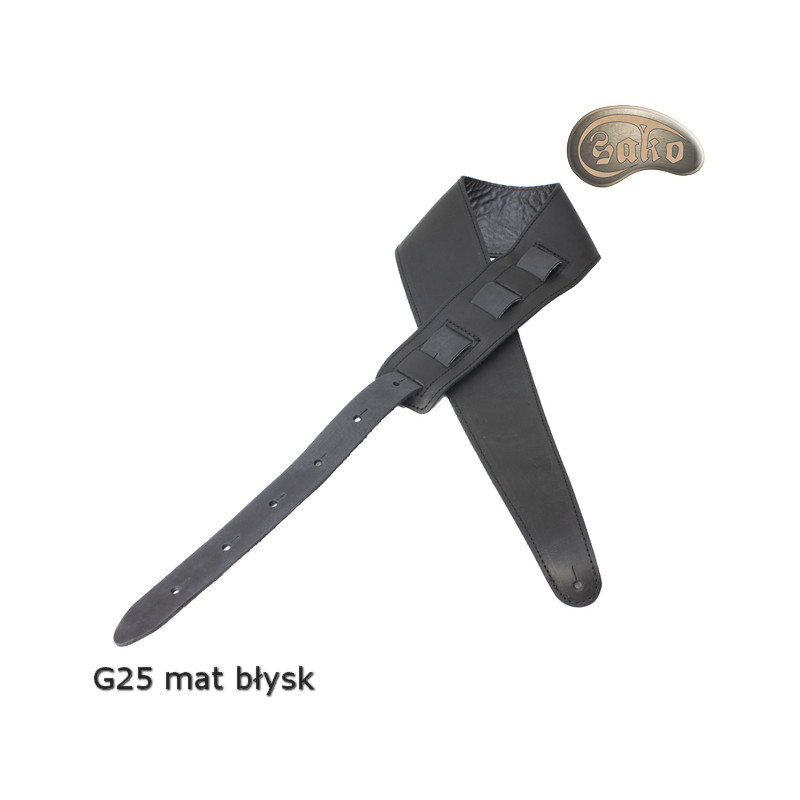 Pas do gitary elektrycznej/ basowej G25 błysk mat dwustronny skóra naturalna