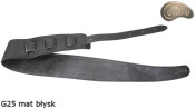 Pas do gitary elektrycznej/ basowej G25 błysk mat dwustronny skóra naturalna