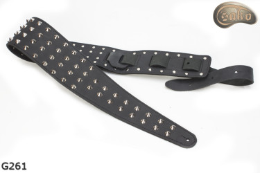 G261 Matte Double-Sided Genuine Leather Electric/Bass Guitar Strap