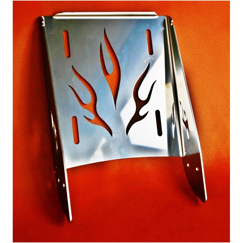 Narrow luggage carrier FLAME made of stainless steel