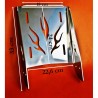 Narrow luggage carrier FLAME made of stainless steel