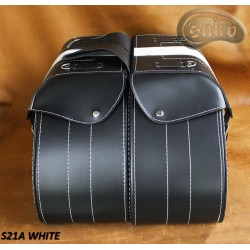 LEATHER SADDLEBAGS S21 WHITE *TO REQUEST*