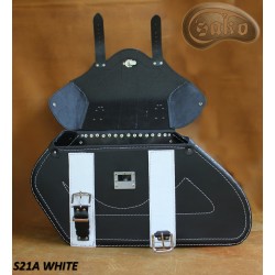 LEATHER SADDLEBAGS S21 WHITE *TO REQUEST*