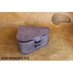 Bőr táska S636 KROKODIL BARNA H-D SOFTAIL