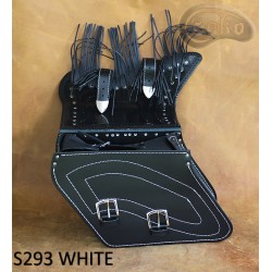 LEATHER SADDLEBAGS S293 WHITE *TO REQUEST*